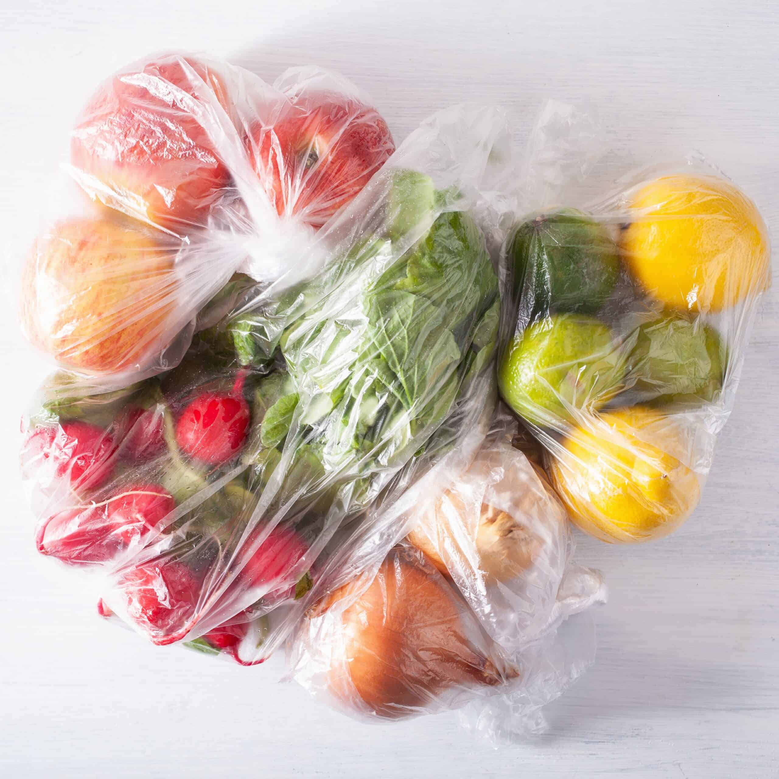 Single,Use,Plastic,Packaging,Issue.,Fruits,And,Vegetables,In,Plastic