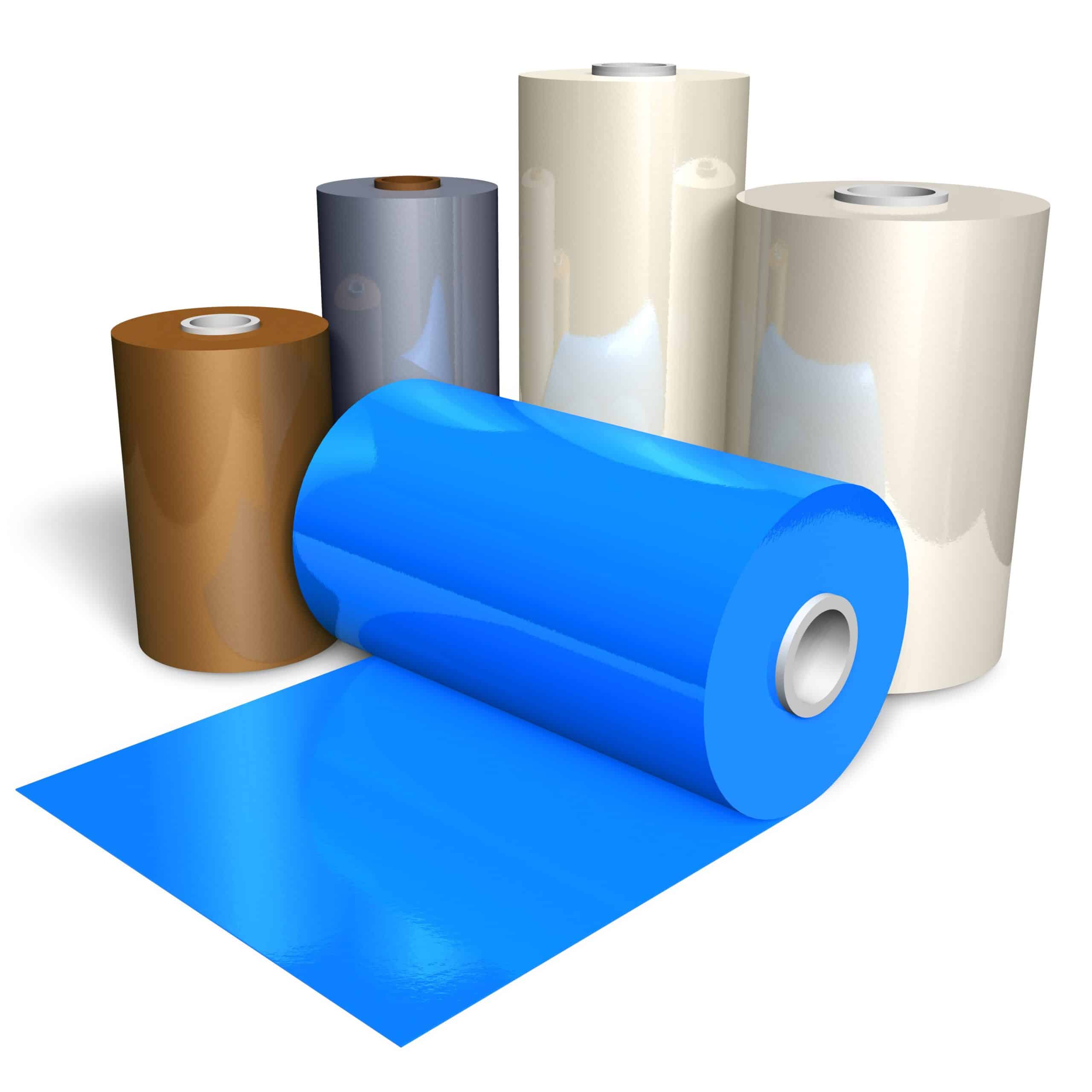 Rolls,Of,Color,Plastic,Tape,Isolated,On,White,Background